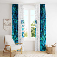 Custom New Zealand Aotearoa Window Curtain Maori Paua Shell Indigenous - Polynesian Pride