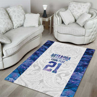 Custom New Zealand Aotearoa Area Rug Purple Maori Paua Shell Indigenous - Polynesian Pride