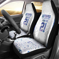 Custom New Zealand Aotearoa Car Seat Cover Purple Maori Paua Shell Indigenous - Polynesian Pride