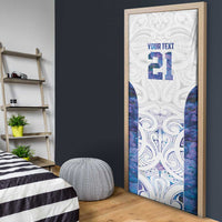 Custom New Zealand Aotearoa Door Cover Purple Maori Paua Shell Indigenous - Polynesian Pride