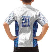 Custom New Zealand Aotearoa Family Matching Off Shoulder Short Dress and Hawaiian Shirt Purple Maori Paua Shell Indigenous - Polynesian Pride