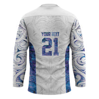 Custom New Zealand Aotearoa Hockey Jersey Purple Maori Paua Shell Indigenous - Polynesian Pride