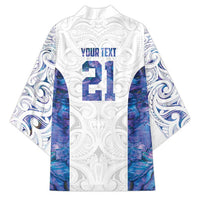 Custom New Zealand Aotearoa Kimono Purple Maori Paua Shell Indigenous - Polynesian Pride