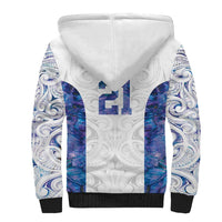 Custom New Zealand Aotearoa Sherpa Hoodie Purple Maori Paua Shell Indigenous - Polynesian Pride