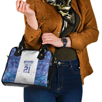 Custom New Zealand Aotearoa Shoulder Handbag Purple Maori Paua Shell Indigenous - Polynesian Pride