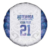 Custom New Zealand Aotearoa Spare Tire Cover Purple Maori Paua Shell Indigenous - Polynesian Pride