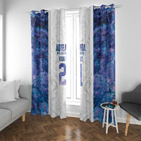 Custom New Zealand Aotearoa Window Curtain Purple Maori Paua Shell Indigenous - Polynesian Pride