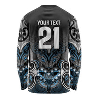 World Cricket Custom New Zealand Long Sleeve Shirt Kia kaha nga Potae Pango LT9 - Polynesian Pride