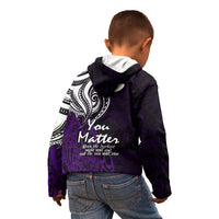 Your Matter Suicide Prevention Kid Hoodie Purple Polynesian Tribal LT9 - Polynesian Pride