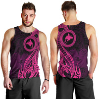 Papua New Guinea Island Men Tank Top Bird of Paradise with Pink Polynesian Tribal LT9 - Polynesian Pride