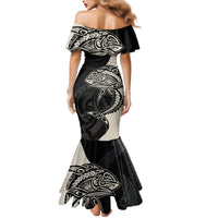 Personalised Polynesia Fishing Mermaid Dress With Maori Hei Matau Fish Hook Gold Art LT9 - Polynesian Pride