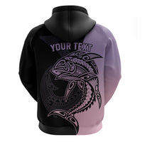 Personalised Polynesia Fishing Hoodie With Maori Hei Matau Fish Hook Pastel Art LT9 - Polynesian Pride