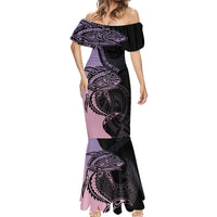Personalised Polynesia Fishing Mermaid Dress With Maori Hei Matau Fish Hook Pastel Art LT9 - Polynesian Pride