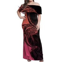 personalised-polynesia-fishing-off-shoulder-maxi-dress-with-maori-hei-matau-fish-hook-pink-art