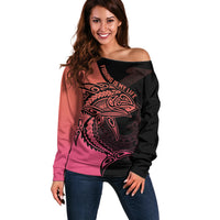 personalised-polynesia-fishing-off-shoulder-sweater-with-maori-hei-matau-fish-hook-pink-art