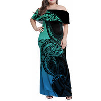 personalised-polynesia-fishing-family-matching-off-shoulder-maxi-dress-and-hawaiian-shirt-with-maori-hei-matau-fish-hook-turquoise-art