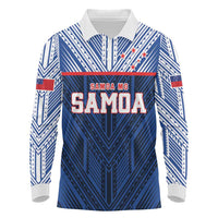 Custom Rugby Toa Samoa Long Sleeve Polo Shirt Samoa mo Samoa Island Warrior Pride - Polynesian Pride