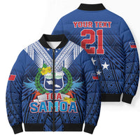 Custom Rugby Toa Samoa Bomber Puffer Jacket Samoa mo Samoa Strength in Tatau - Polynesian Pride