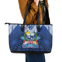 Rugby Toa Samoa Leather Tote Bag Samoa mo Samoa Strength in Tatau - Polynesian Pride