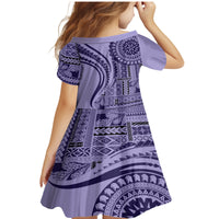 Samoa Siapo Arty Family Matching Mermaid Dress and Hawaiian Shirt Purple Style LT9 - Polynesian Pride