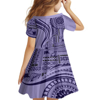 Samoa Siapo Arty Family Matching Tank Maxi Dress and Hawaiian Shirt Purple Style LT9 - Polynesian Pride