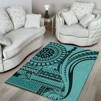 Samoa Siapo Arty Area Rug Turquoise Style LT9 - Polynesian Pride