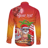 Personalised Wishes in Tahitian Christmas Family Matching Summer Maxi Dress and Hawaiian Shirt French Polynesia Santa Beach LT9 - Polynesian Pride