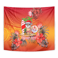 Personalised Wishes in Tahitian Christmas Tapestry French Polynesia Santa Beach LT9 - Polynesian Pride