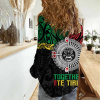 Aotearoa and Cook Islands Mo Te Tiriti Women Casual Shirt New Zealand Honour The Treaty Ake!Ake!Ake!