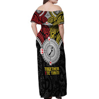 Aotearoa and Niue Mo Te Tiriti Off Shoulder Maxi Dress New Zealand Honour The Treaty Ake!Ake!Ake!