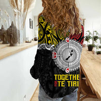 Aotearoa and Niue Mo Te Tiriti Women Casual Shirt New Zealand Honour The Treaty Ake!Ake!Ake!