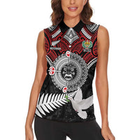 Aotearoa and Tonga Mo Te Tiriti Women Sleeveless Polo Shirt New Zealand Honour The Treaty Ake!Ake!Ake! LT9 - Polynesian Pride