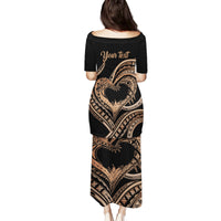 Personalised Valentines Day Romantic Lovers Family Matching Puletasi and Hawaiian Shirt LT9 - Polynesian Pride