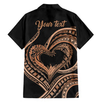 Personalised Valentines Day Romantic Lovers Family Matching Short Sleeve Bodycon Dress and Hawaiian Shirt LT9 - Polynesian Pride