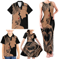 Personalised Valentines Day Romantic Lovers Family Matching Tank Maxi Dress and Hawaiian Shirt LT9 - Polynesian Pride