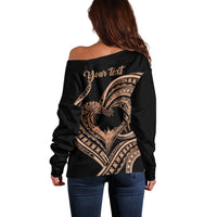 Personalised Valentines Day Romantic Lovers Off Shoulder Sweater LT9 - Polynesian Pride