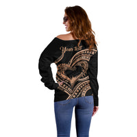 Personalised Valentines Day Romantic Lovers Off Shoulder Sweater LT9 - Polynesian Pride