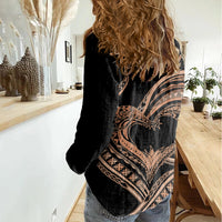 Personalised Valentines Day Romantic Lovers Women Casual Shirt LT9 - Polynesian Pride