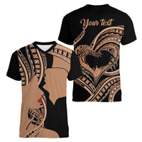 Personalised Valentines Day Romantic Lovers Women V Neck T Shirt LT9 - Polynesian Pride