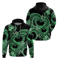 Polynesia Valentines Day Forever In My Heart Tattoo Hoodie Green Style LT9 - Polynesian Pride