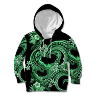 Polynesia Valentines Day Forever In My Heart Tattoo Kid Hoodie Green Style LT9 Hoodie Green - Polynesian Pride