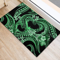 Polynesia Valentines Day Forever In My Heart Tattoo Rubber Doormat Green Style LT9 - Polynesian Pride