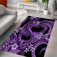 Polynesia Valentines Day Forever In My Heart Tattoo Area Rug Purple Style LT9 - Polynesian Pride
