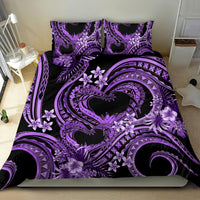 Polynesia Valentines Day Forever In My Heart Tattoo Bedding Set Purple Style LT9 - Polynesian Pride