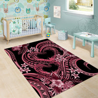 Polynesia Valentines Day Forever In My Heart Tattoo Area Rug Pink Style LT9 - Polynesian Pride