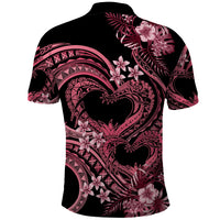 Polynesia Valentines Day Forever In My Heart Tattoo Polo Shirt Pink Style LT9 - Polynesian Pride