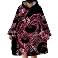Polynesia Valentines Day Forever In My Heart Tattoo Wearable Blanket Hoodie Pink Style LT9 - Polynesian Pride