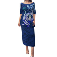 Personalised Northern Mariana Islands Family Matching Puletasi and Hawaiian Shirt Commonwealth Day 2024 LT9 Mom's Dress Ocean Blue - Polynesian Pride