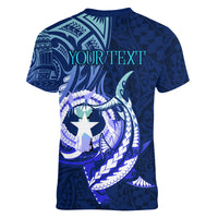 Personalised Northern Mariana Islands Women V Neck T Shirt Commonwealth Day 2024 LT9 - Polynesian Pride