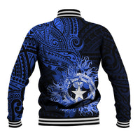 Northern Mariana Islands Ylang-ylang Mwarmwar Baseball Jacket Polynesian Blue Style LT9 - Polynesian Pride